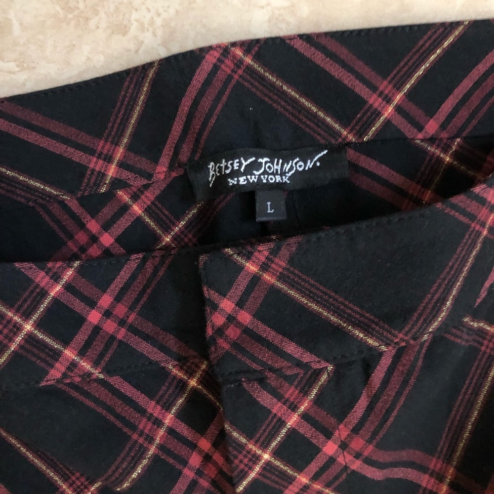 Betsey Johnson Plaid Trousers L